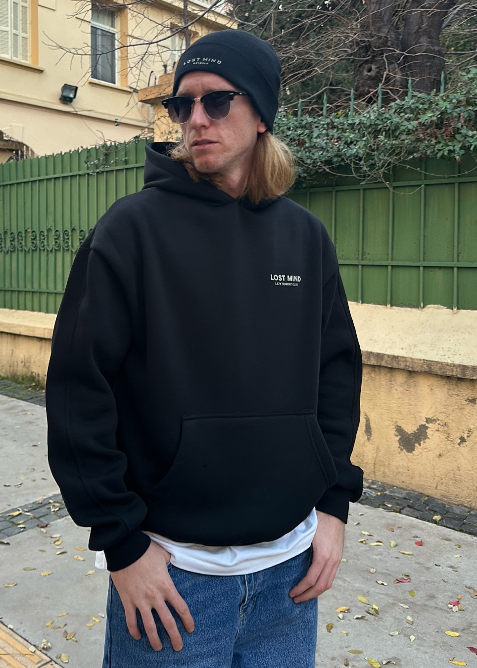 Lazy Sunday Club Oversize Hoodie - Siyah