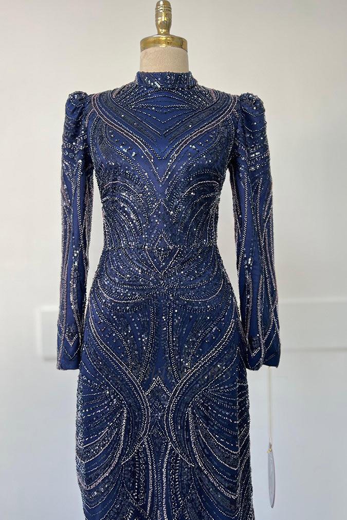 Leman Evening Dress Navy Blue