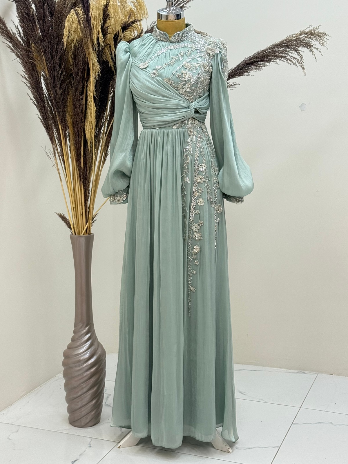 Rengin Evening Dress - MINT