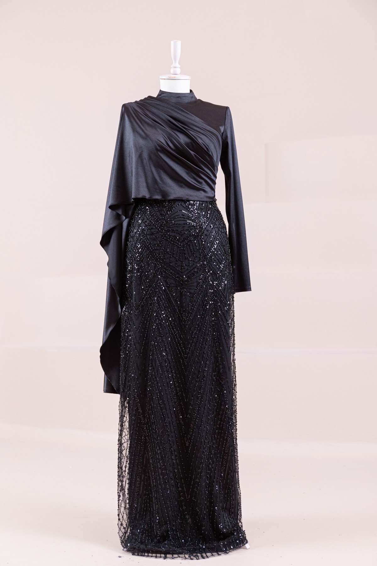 Angel Evening Dress - BLACK