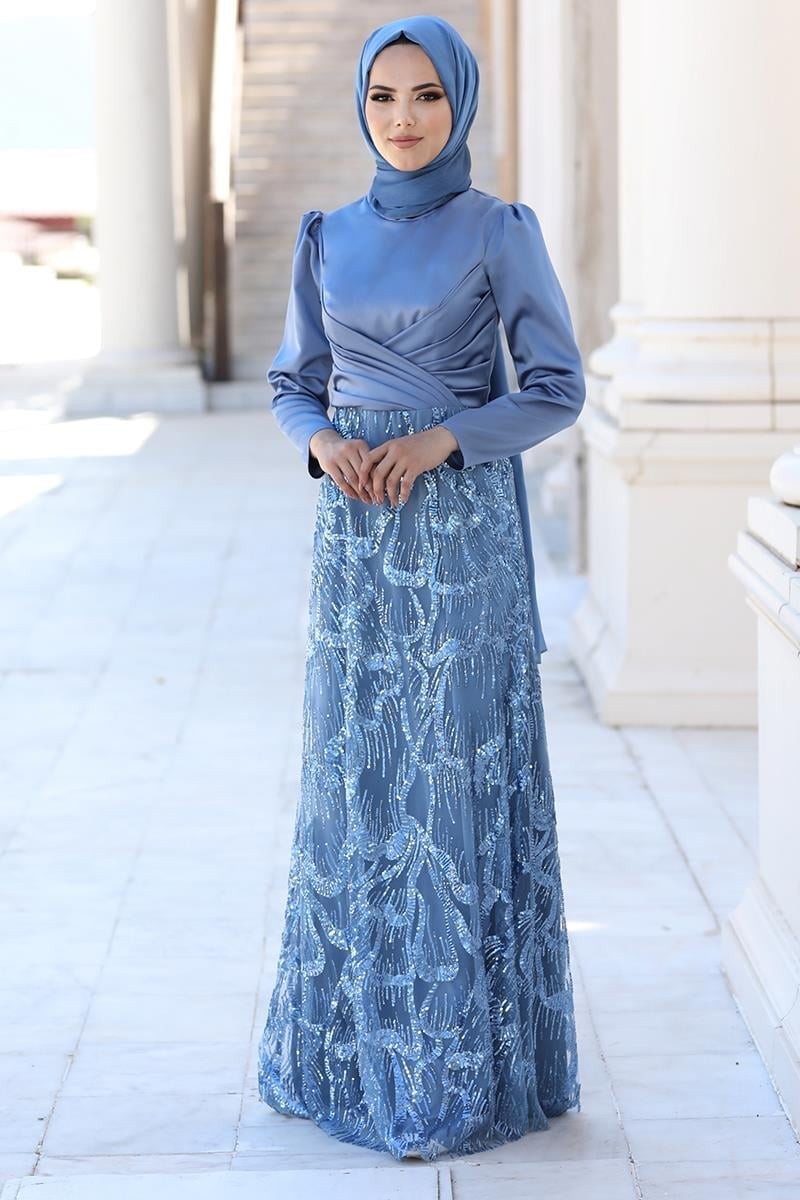 Larin Evening Dress - INDIGO