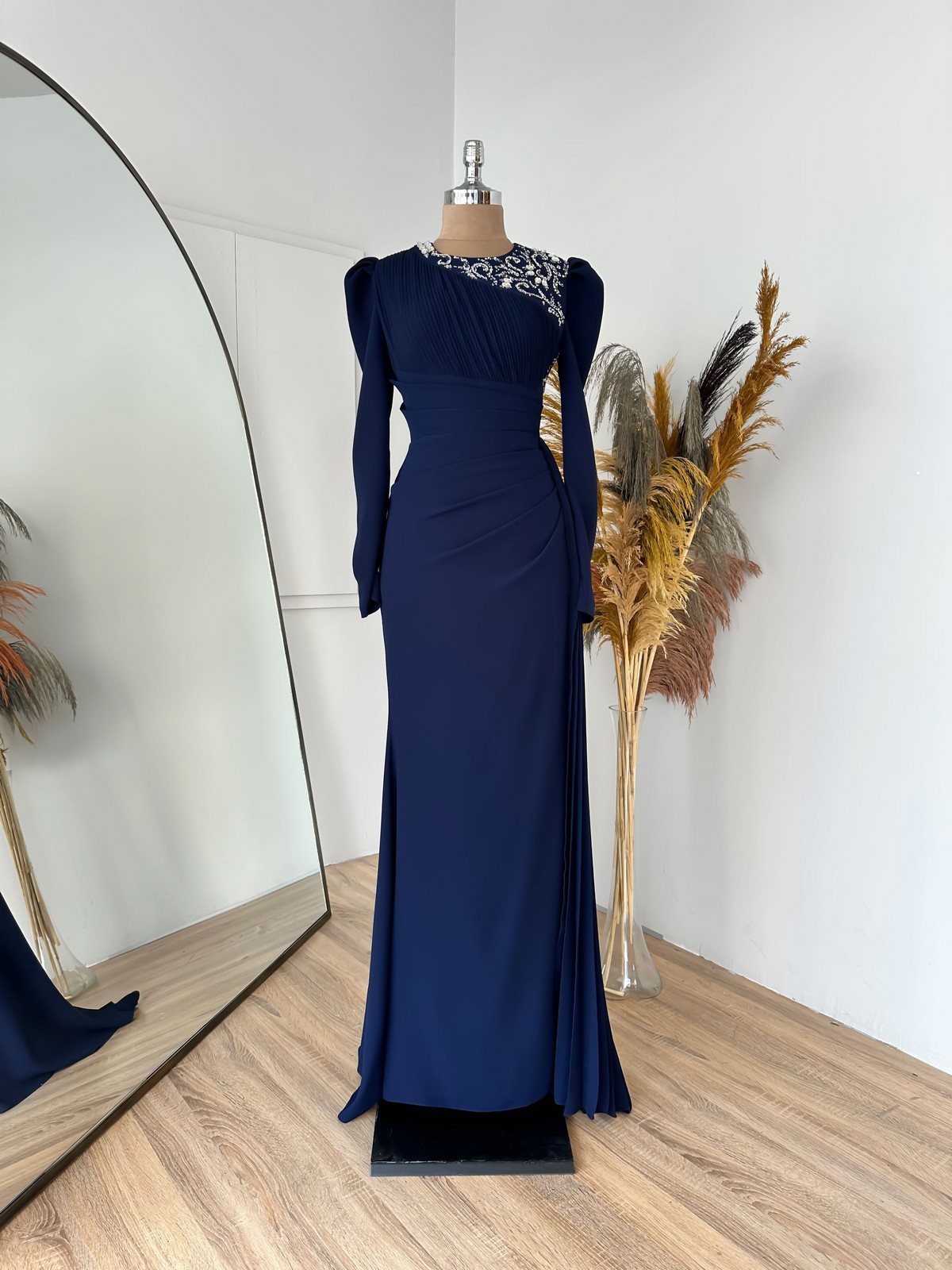 suzanna evening dress navy blue