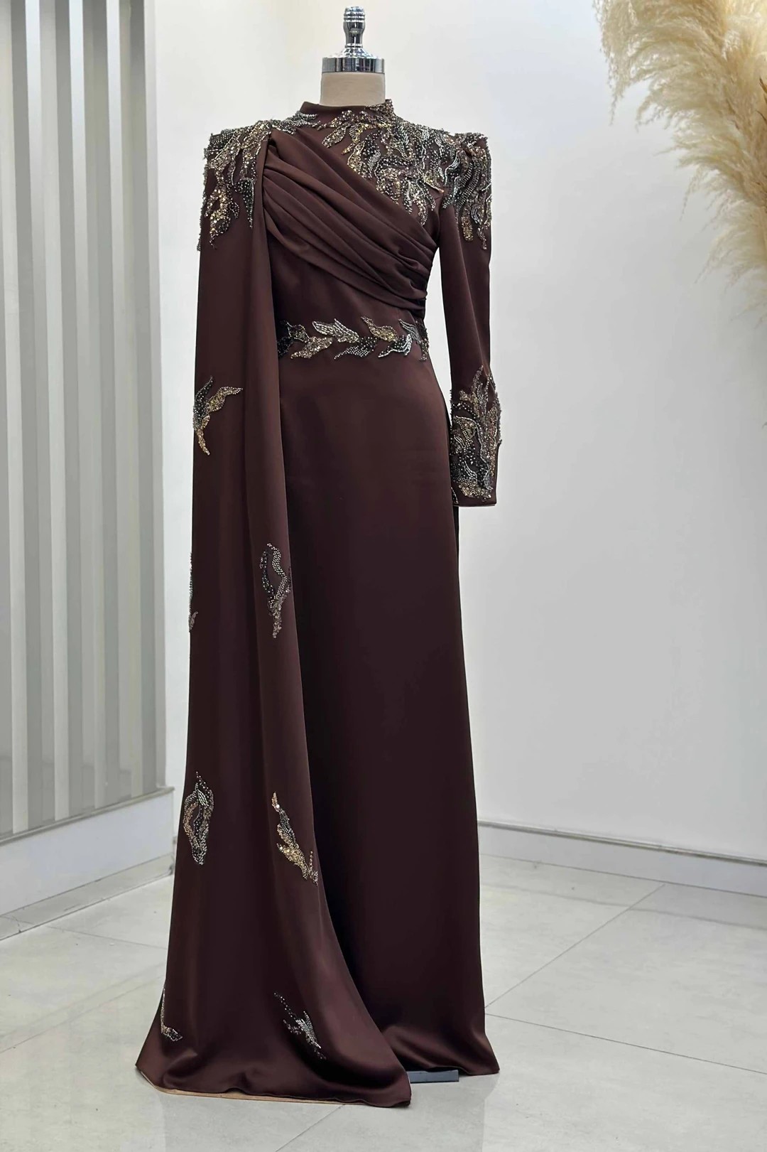 Garnili Abiye  - Kahverengi