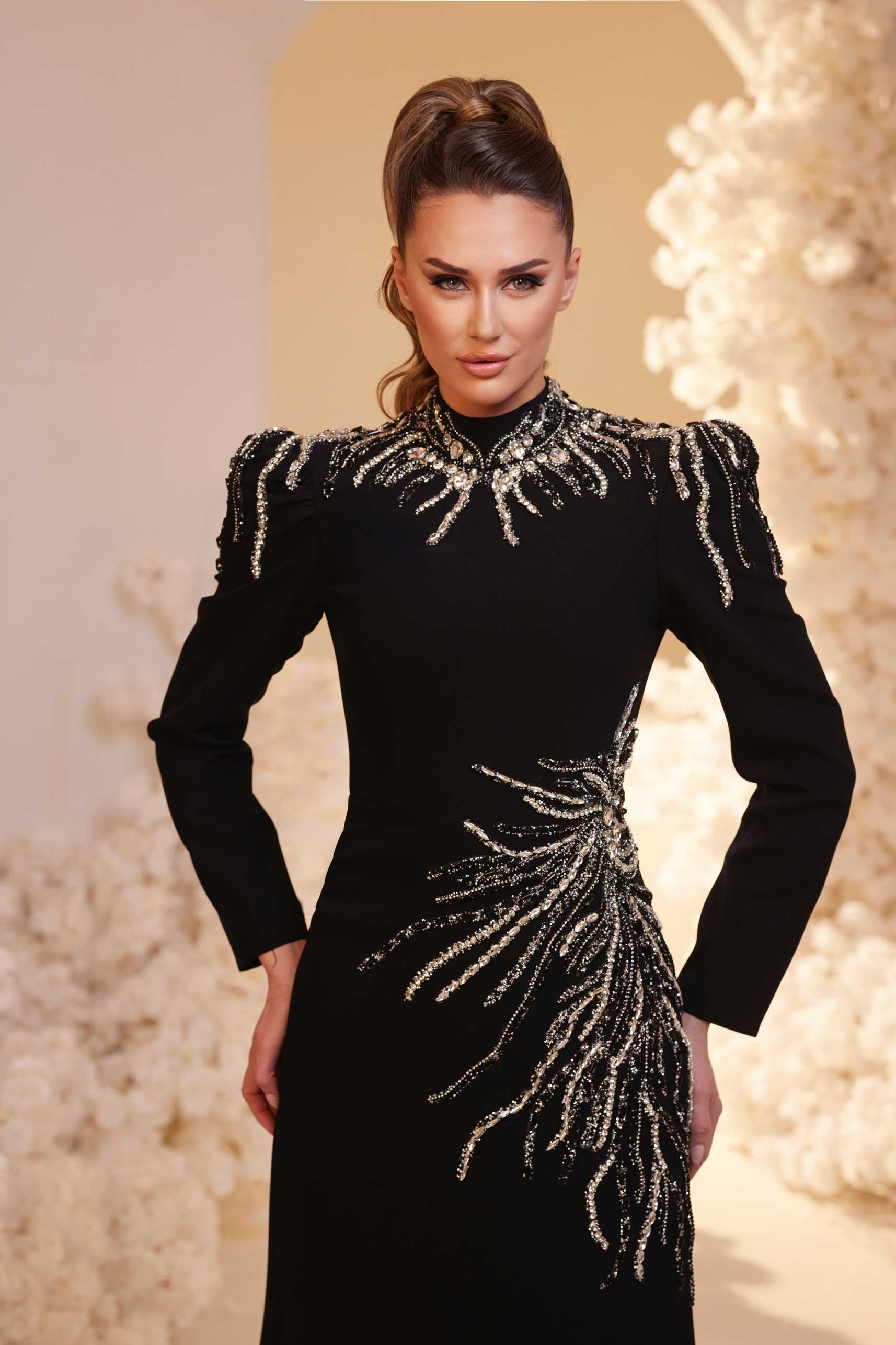 Ruby Modest Evening Dress - BLACK
