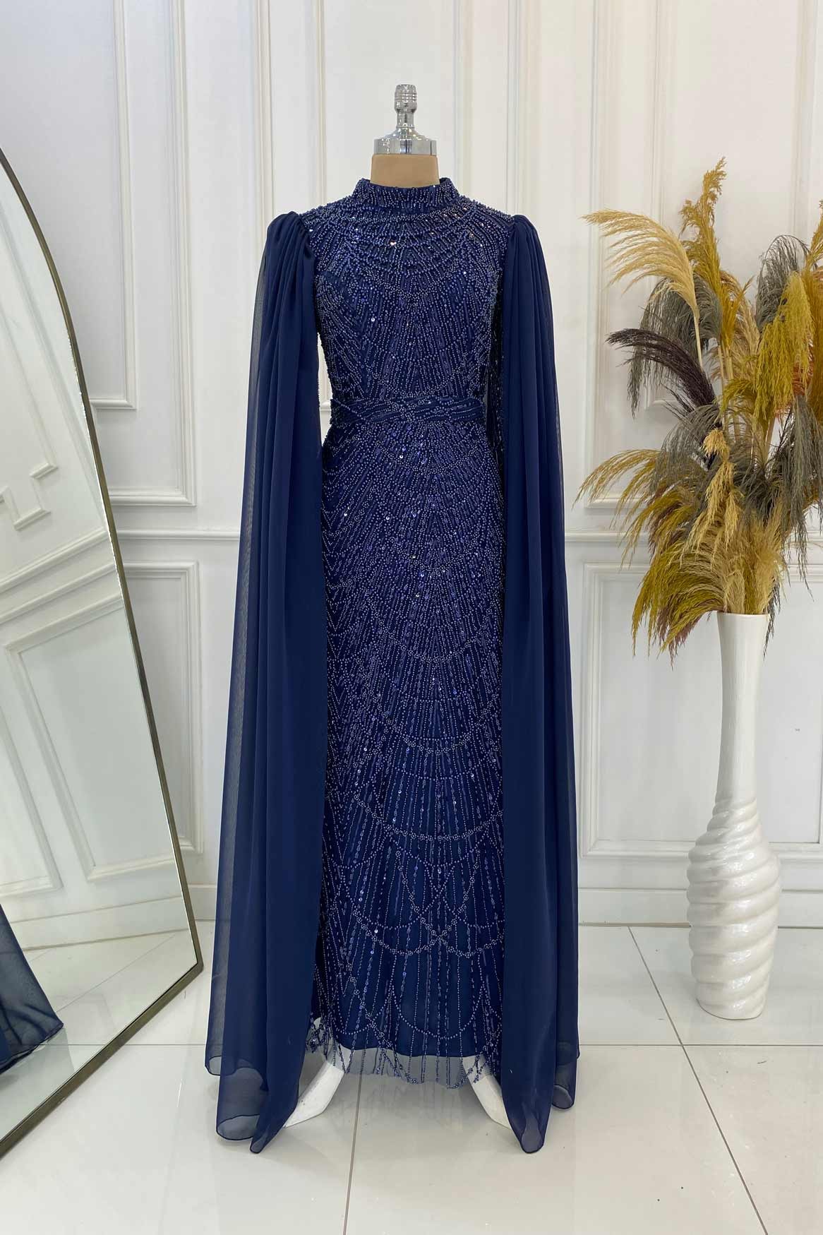 Devin Evening Dress Navy Blue