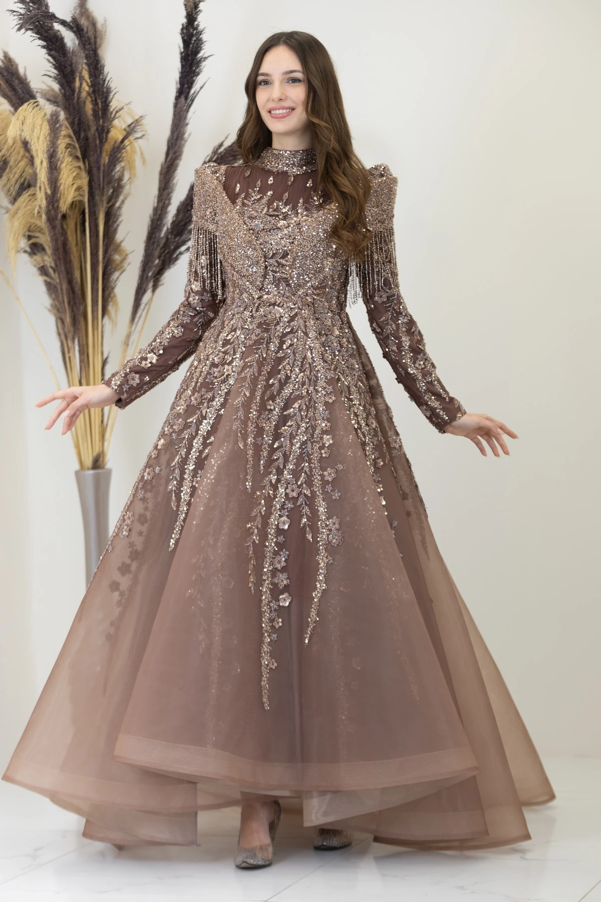 Asel Evening Dress - COPPER