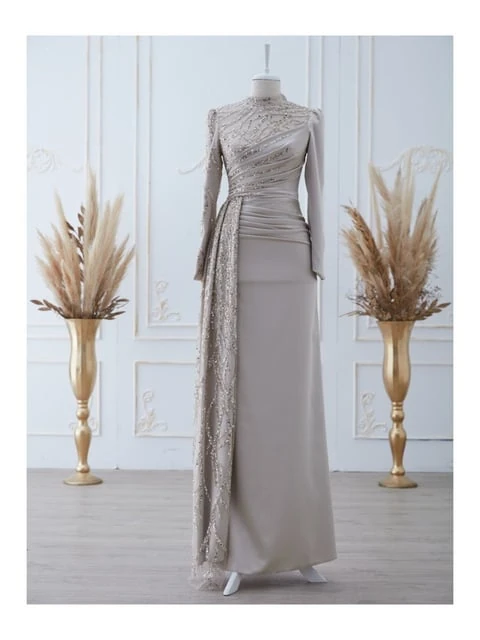 Güneş Abiye  - Krem