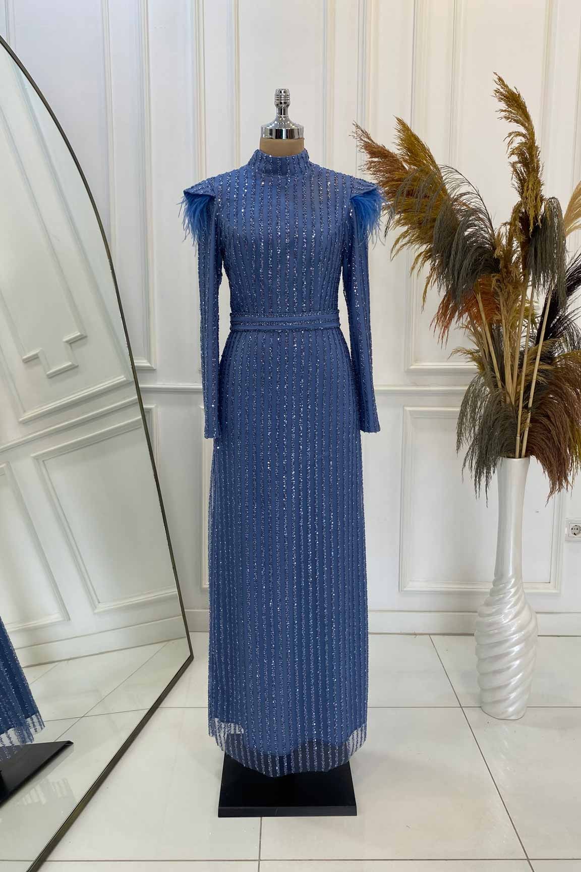 Annabel Evening Dress Indigo