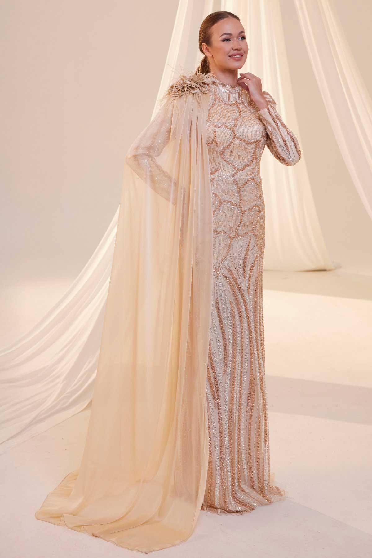 Orchid Evening Dress Gold
