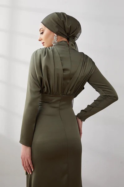 Ahla Khaki Modest Evening Dress