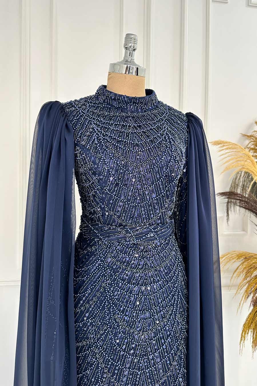 Devin Evening Dress Navy Blue