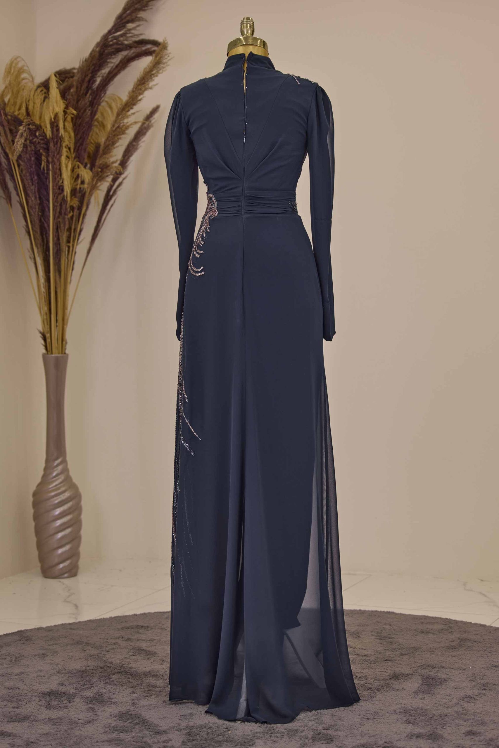 Ebru Jumpsuit Evening Dress Navy Blue