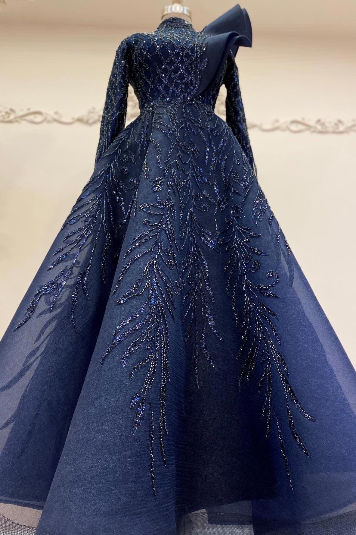 Lacivert Elegant Abiye