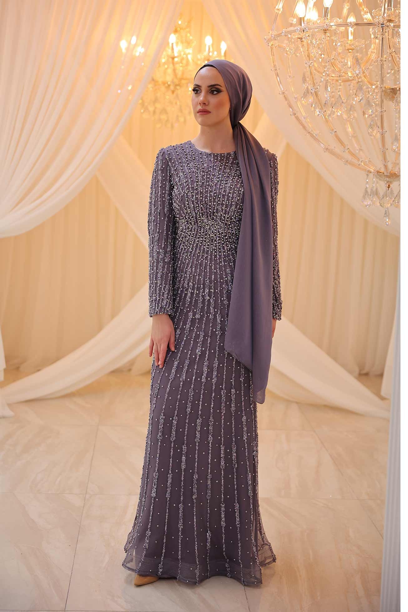 Elegant Abiye Lila