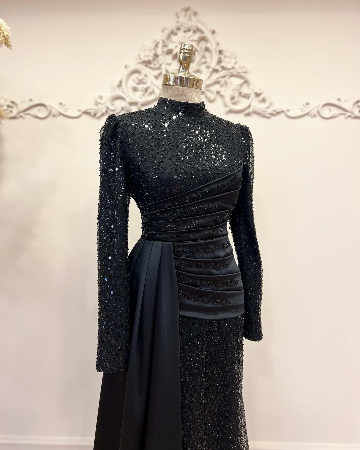 Drape Abiye Siyah
