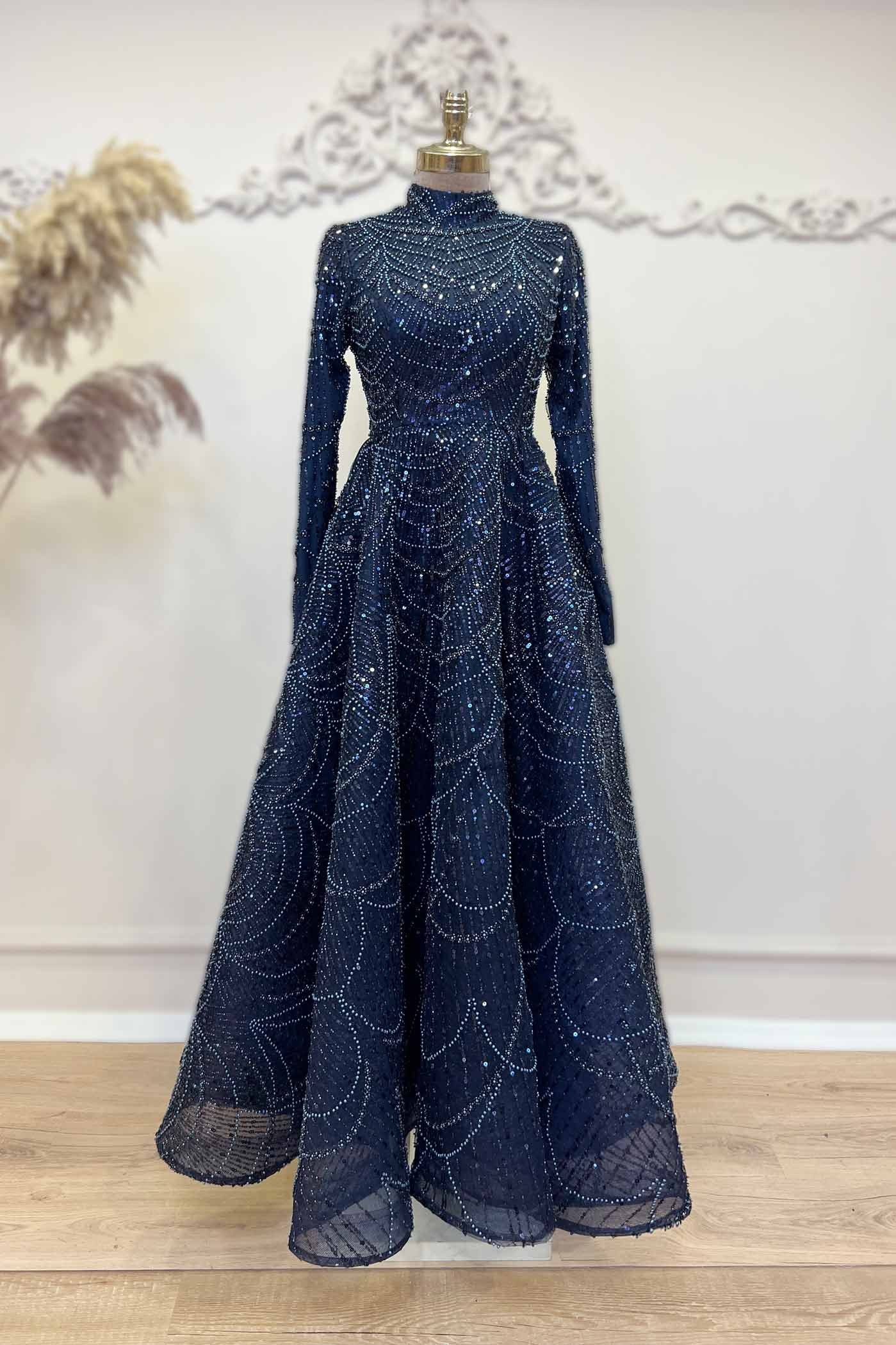 Alinda Evening Dress Navy Blue