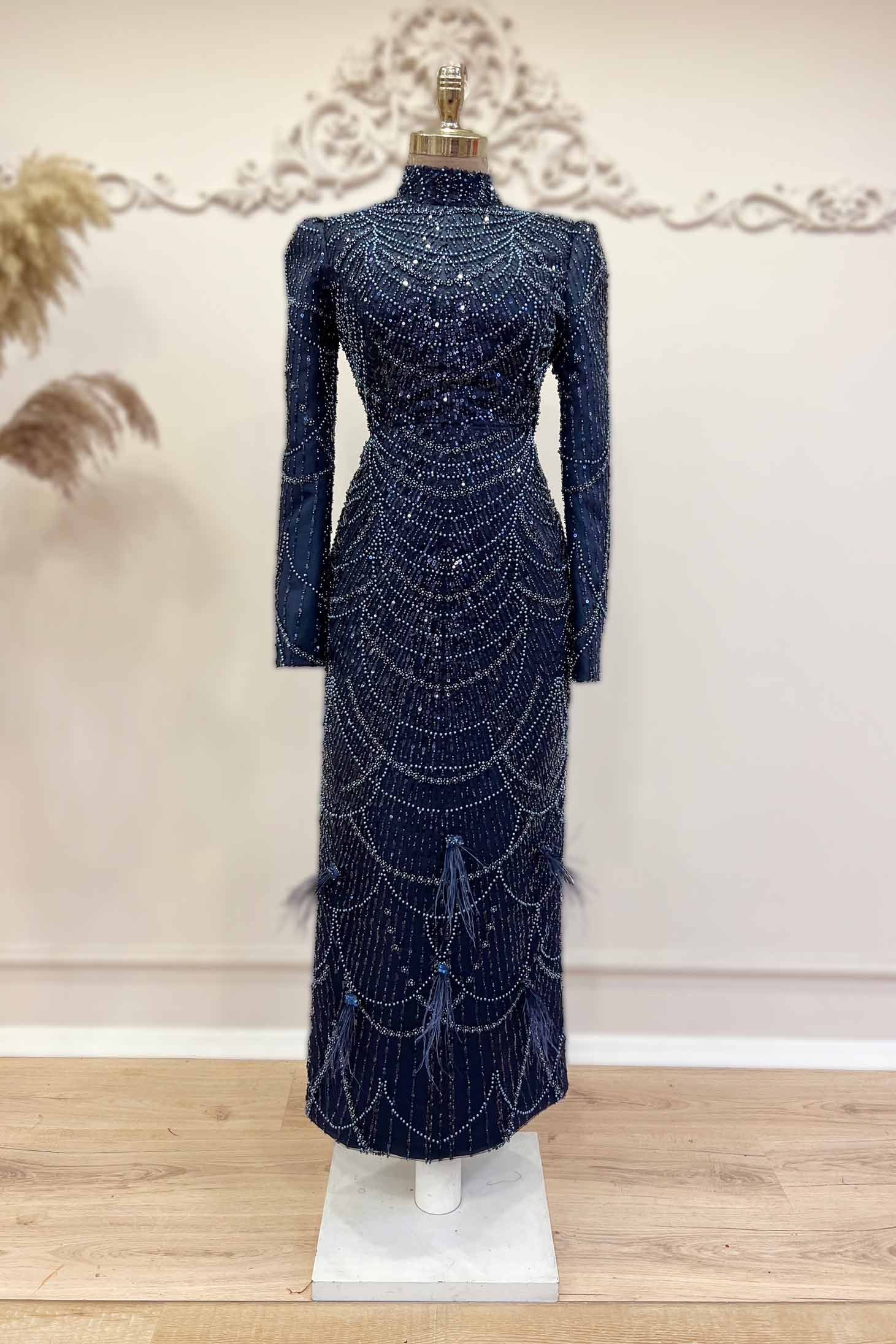 Selena Evening Dress Navy Blue