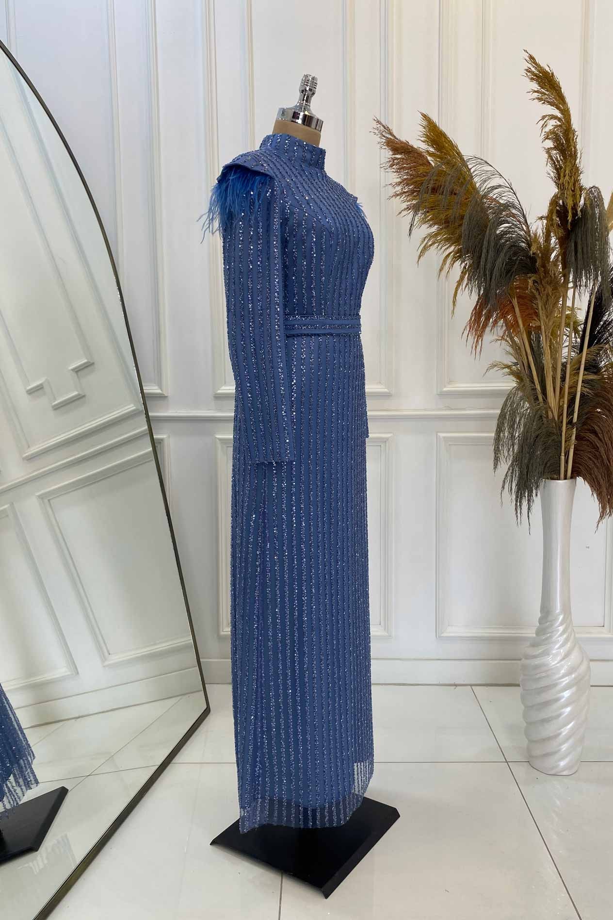 Annabel Evening Dress Indigo