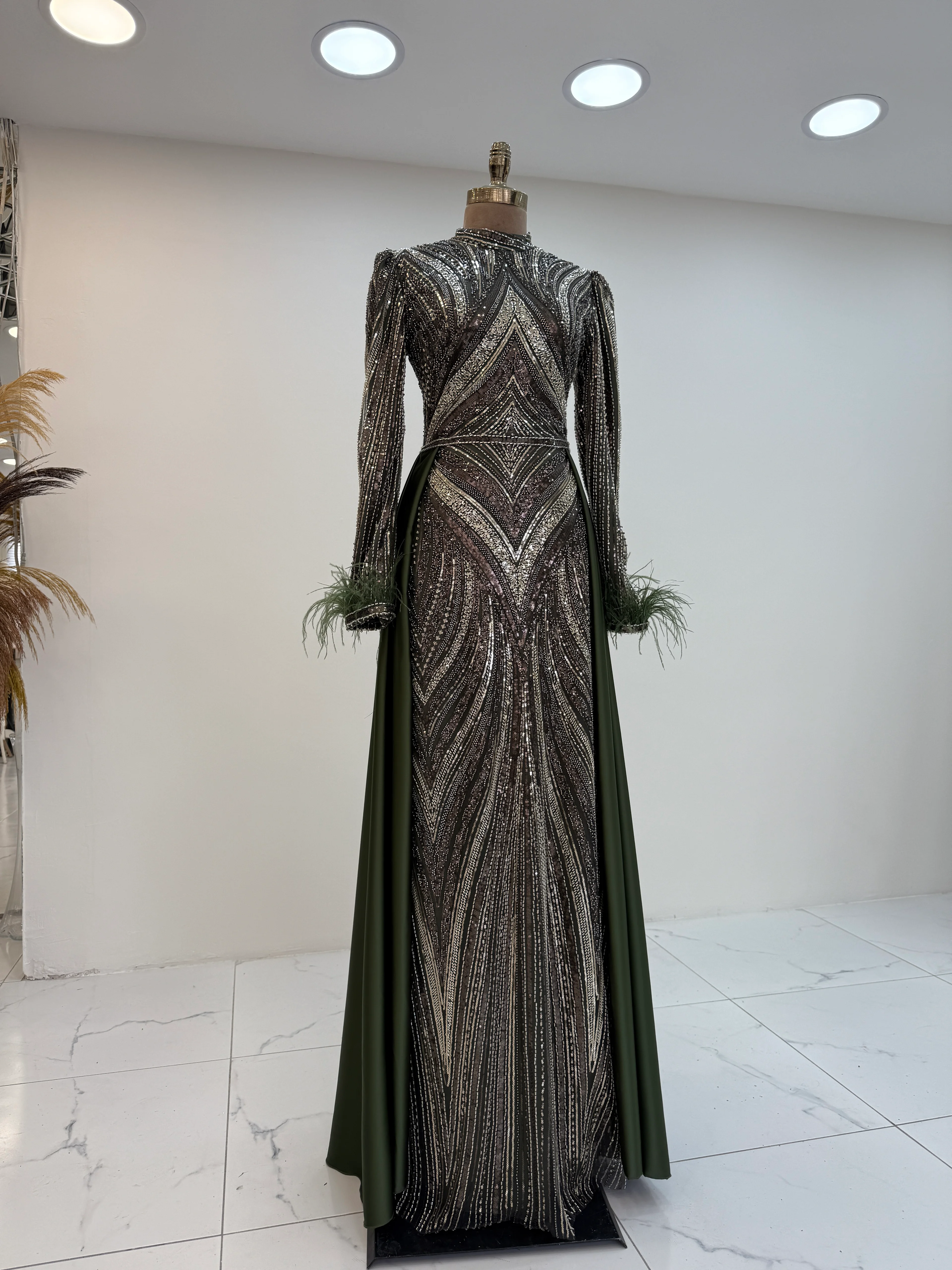 Feyza Evening Dress - KHAKI