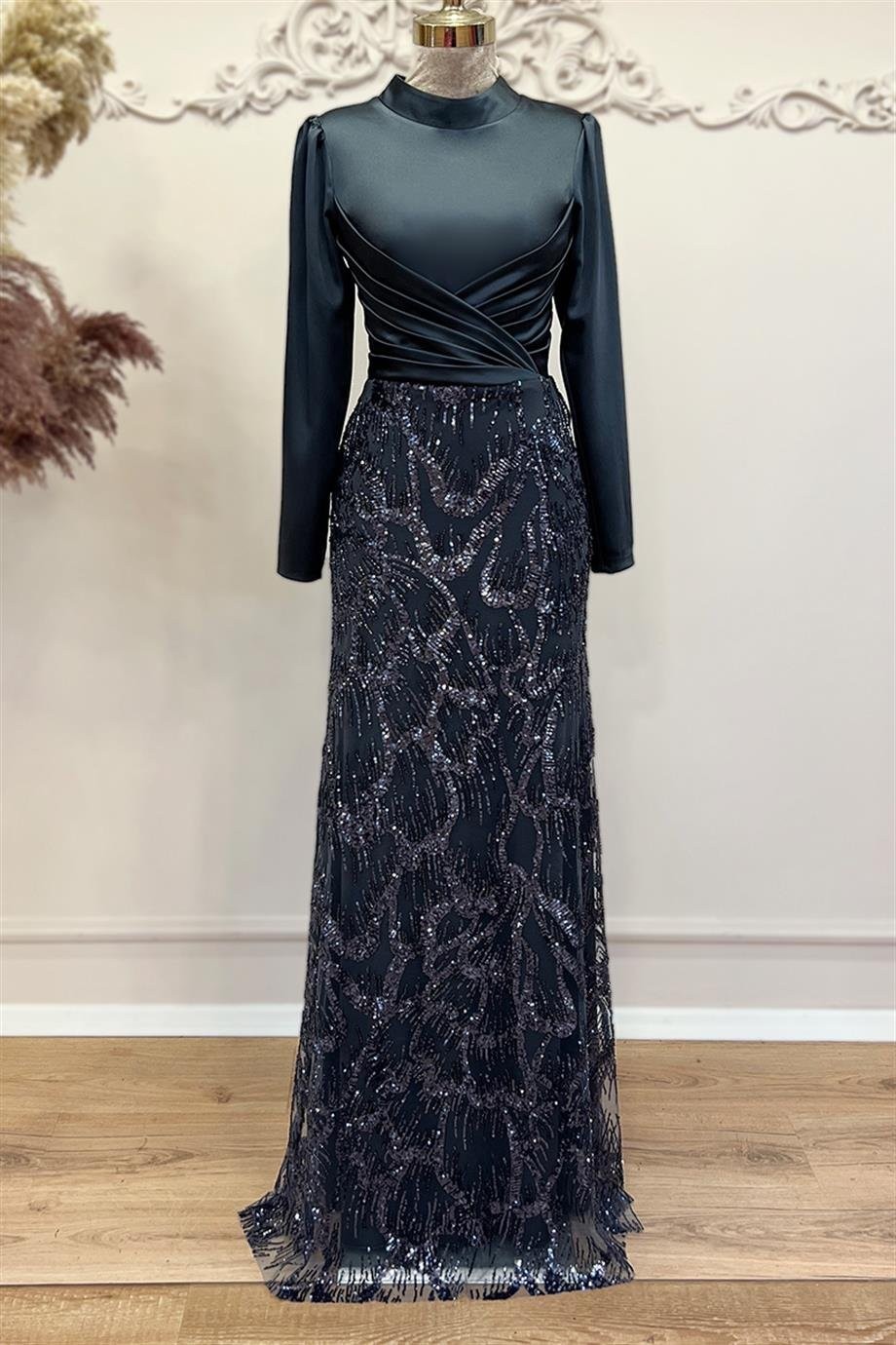 Larin Evening Dress - ANTRACHITE