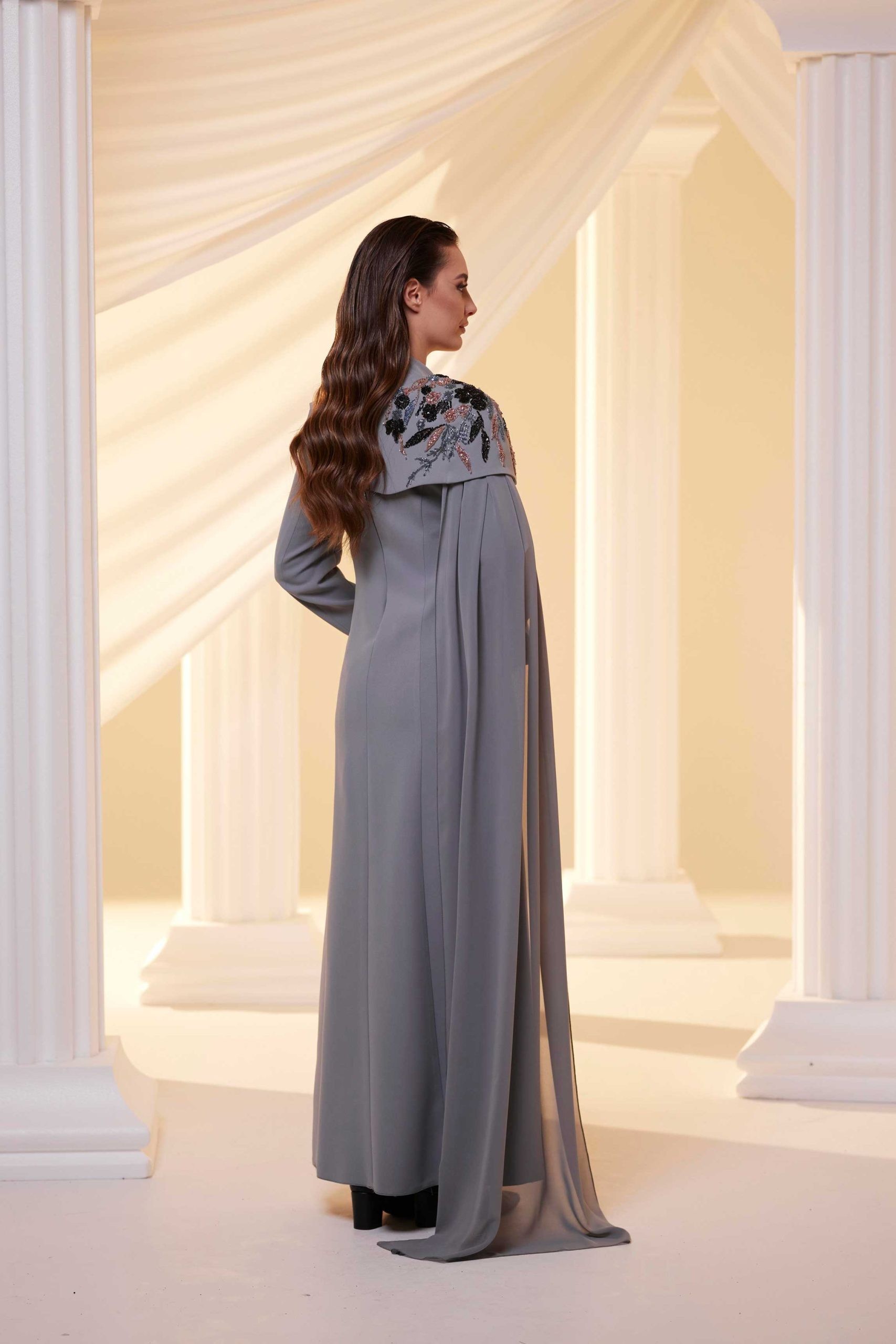 Delicate Evening Dress Gray