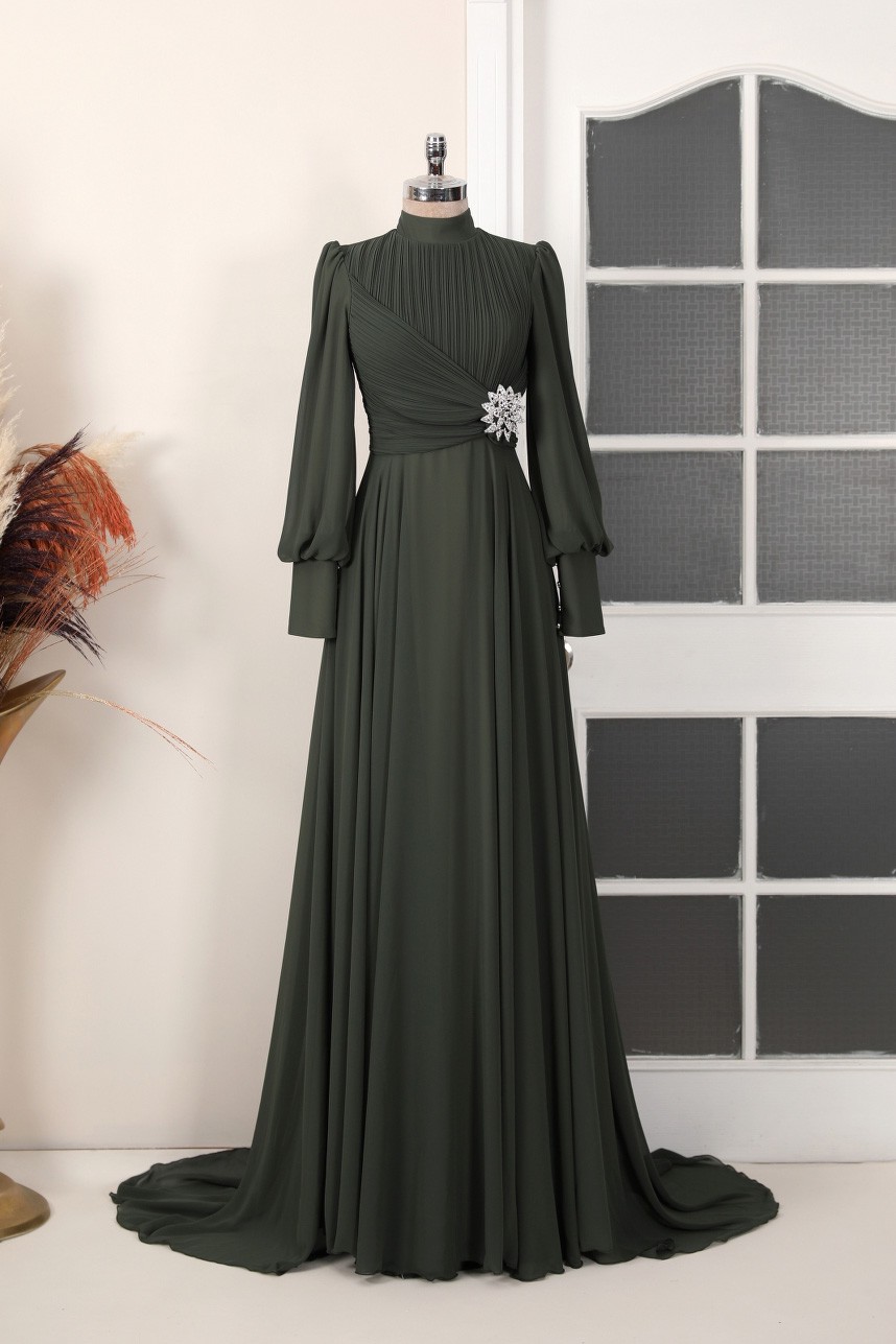 Valerya Evening Dress Khaki