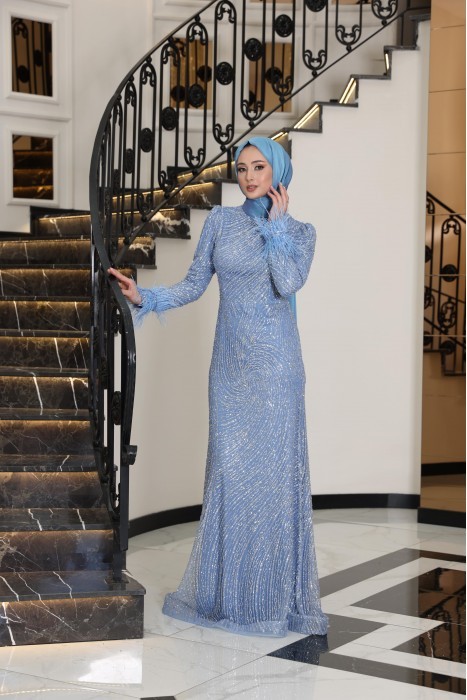 Serra Evening Dress - INDIGO