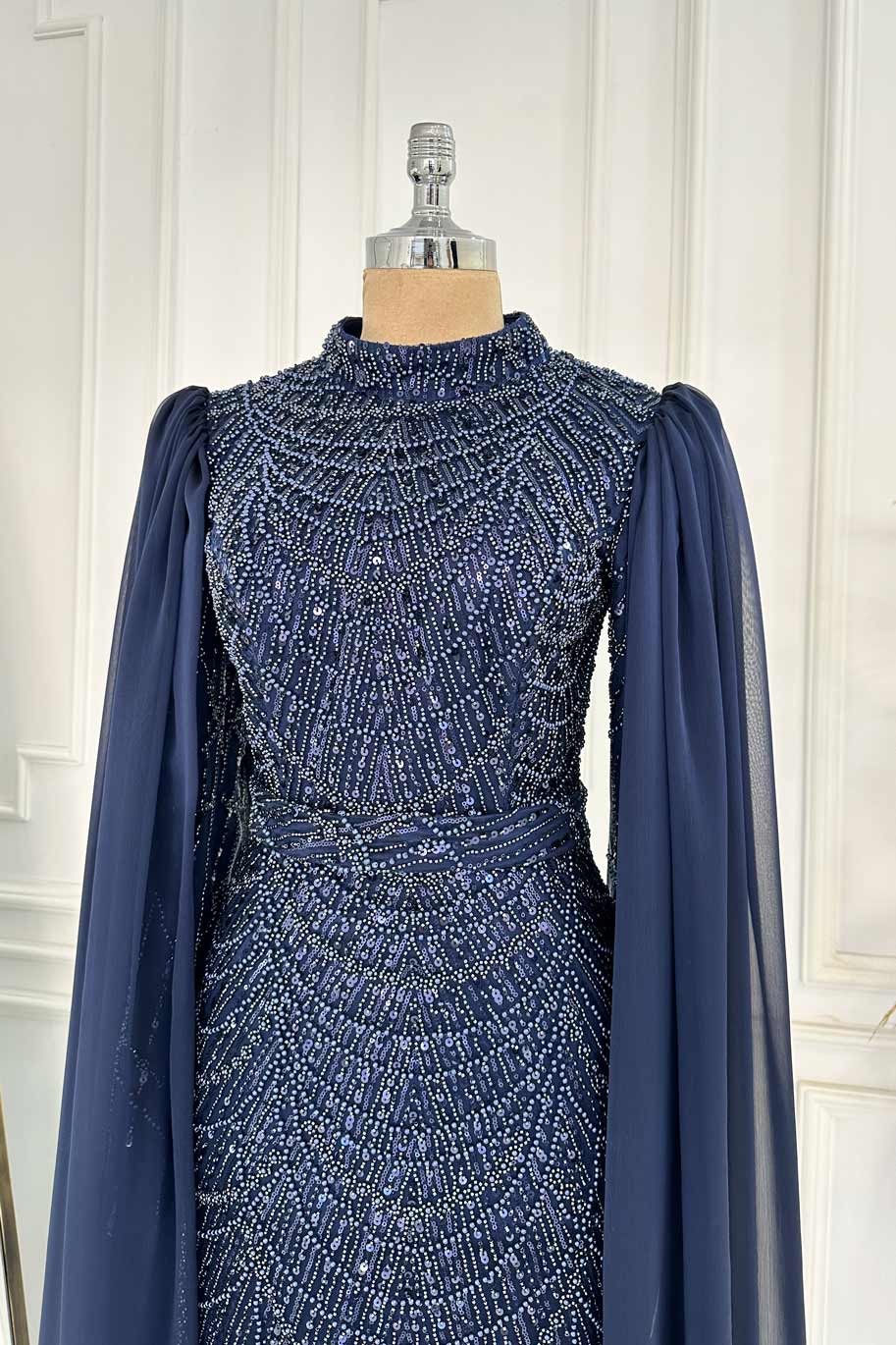 Devin Evening Dress Navy Blue