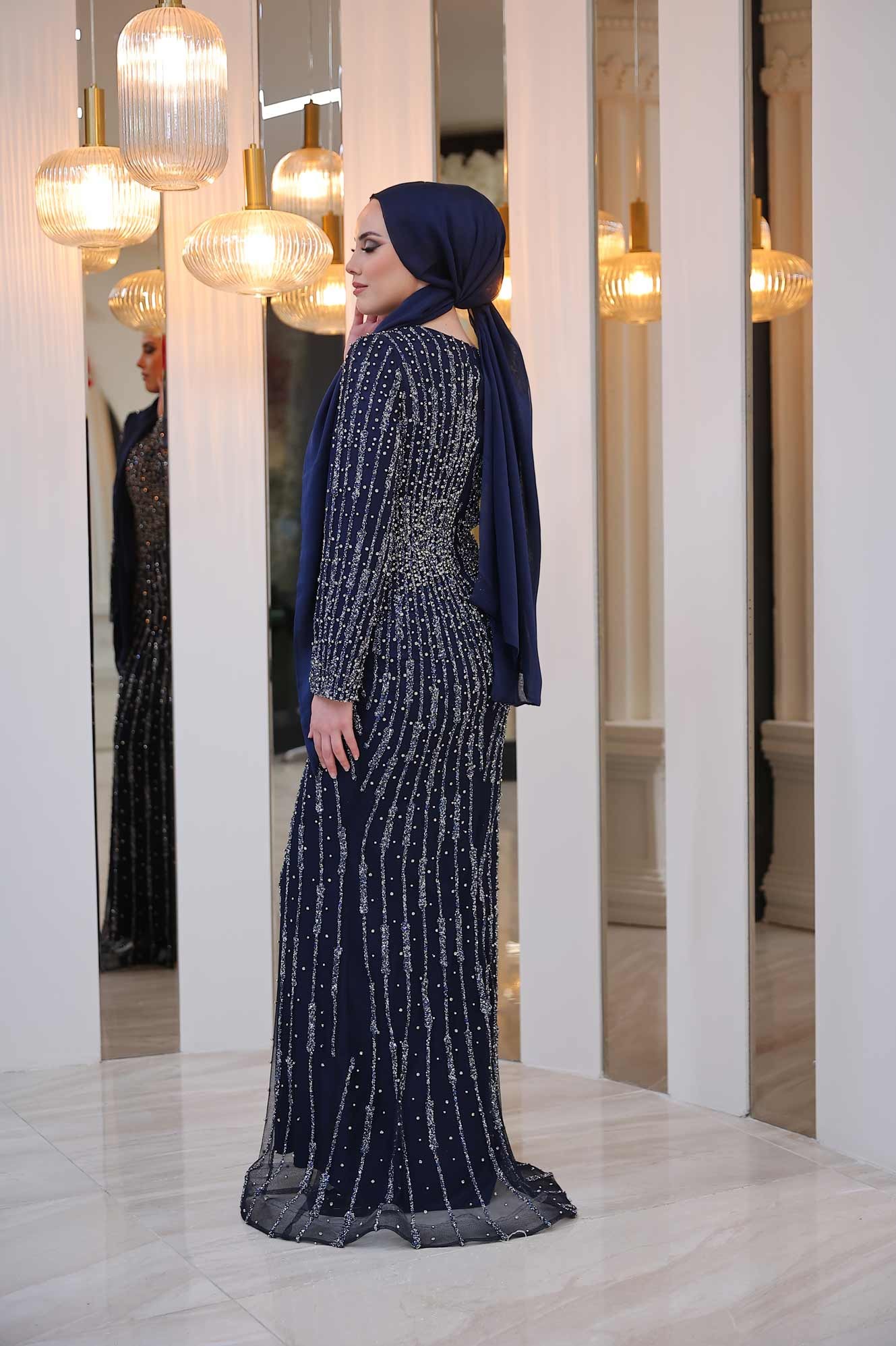 Elegant Abiye Lacivert