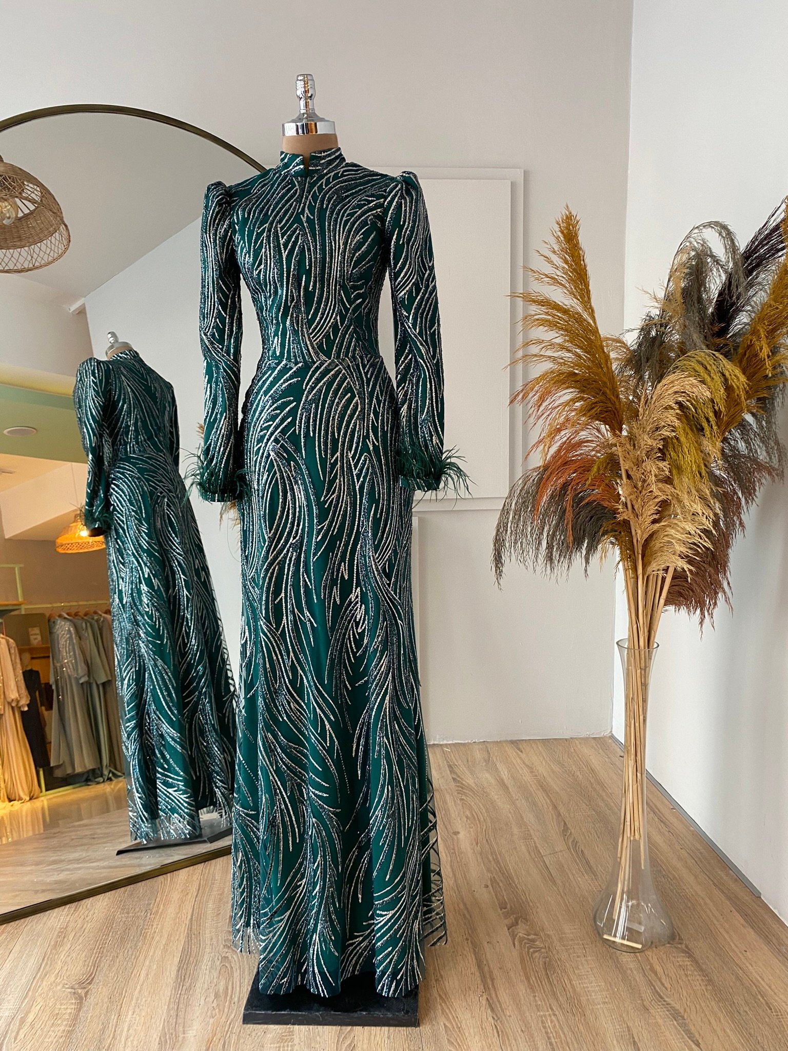 Lily Evening Dress Emerald