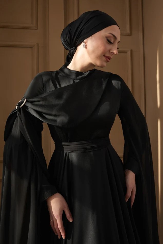 Melisa Taşlı Abiye Siyah