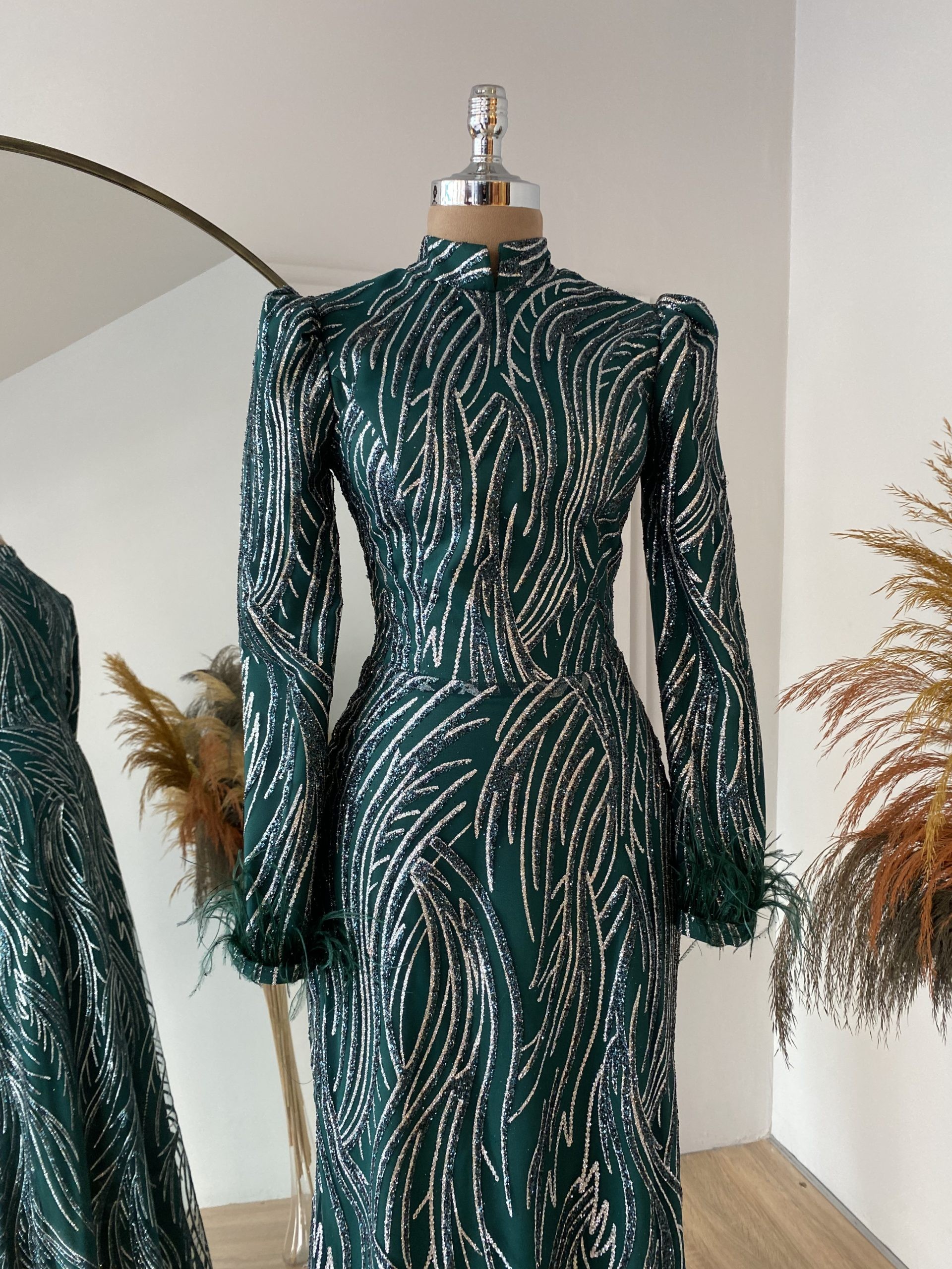 Lily Evening Dress Emerald