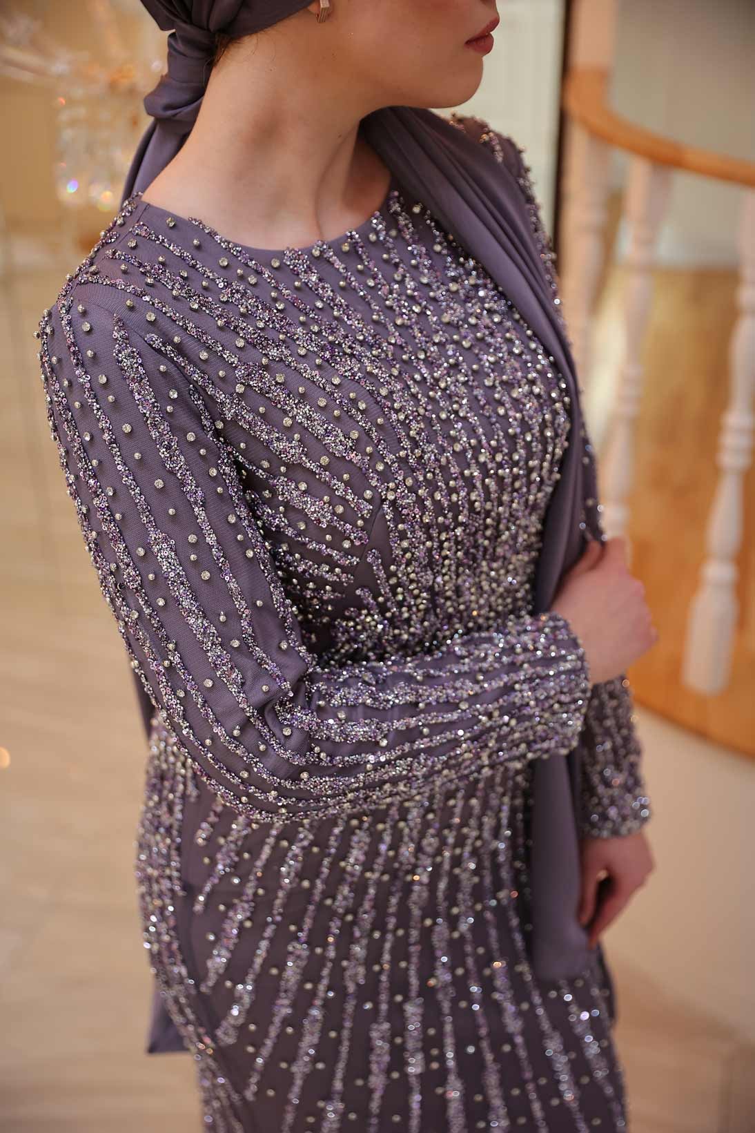 Elegant Abiye Lila