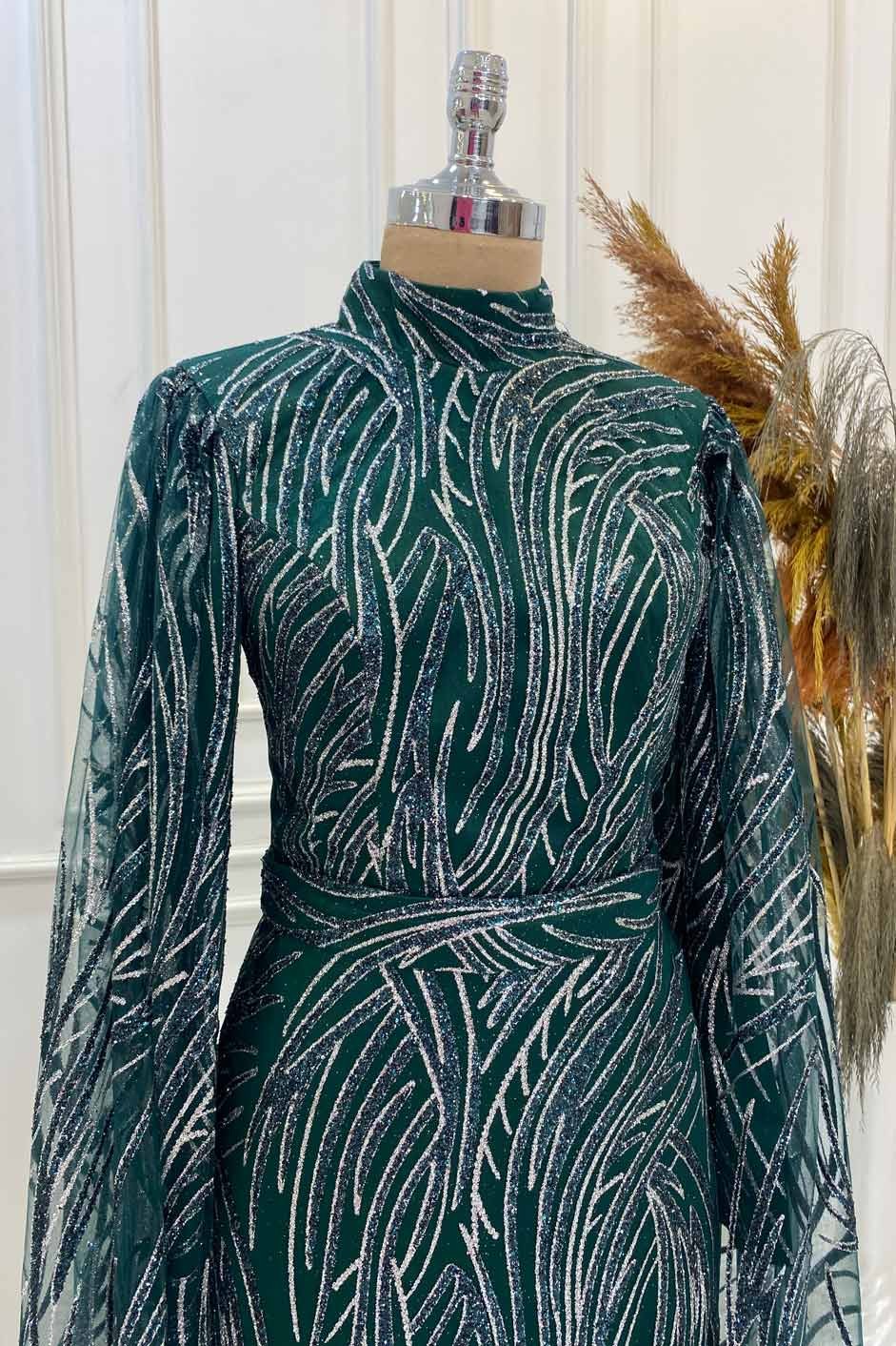 Buse Evening Dress Emerald
