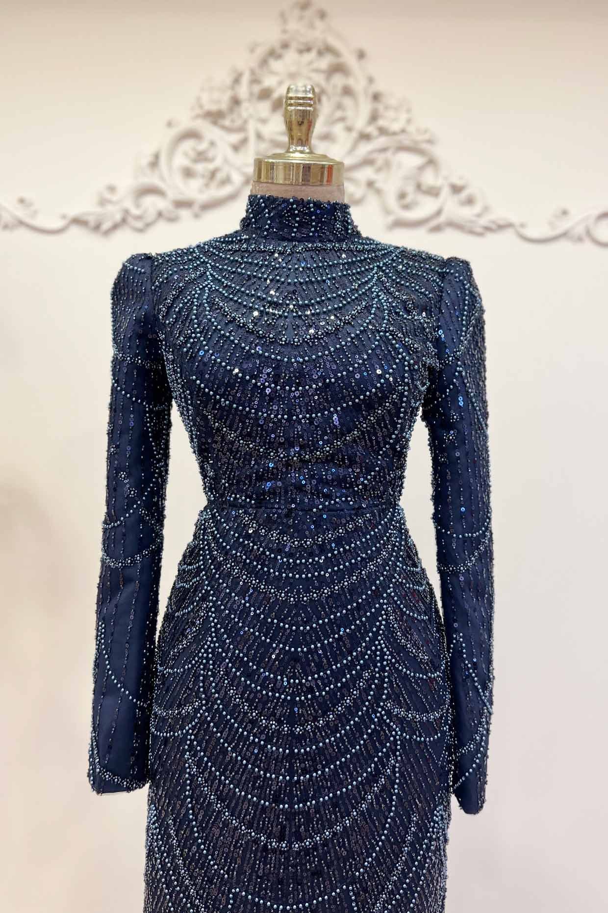Selena Evening Dress Navy Blue