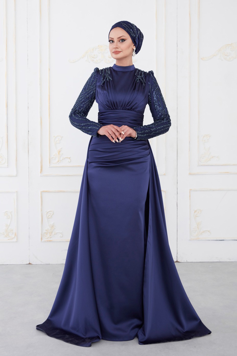 Adel Evening Dress Navy Blue