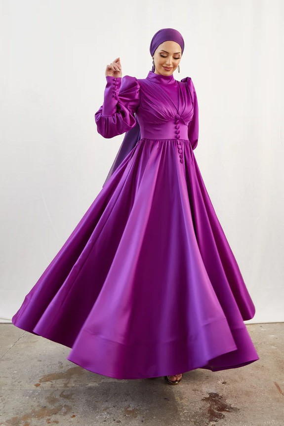 Alara Modest Evening Dress Fuchsia