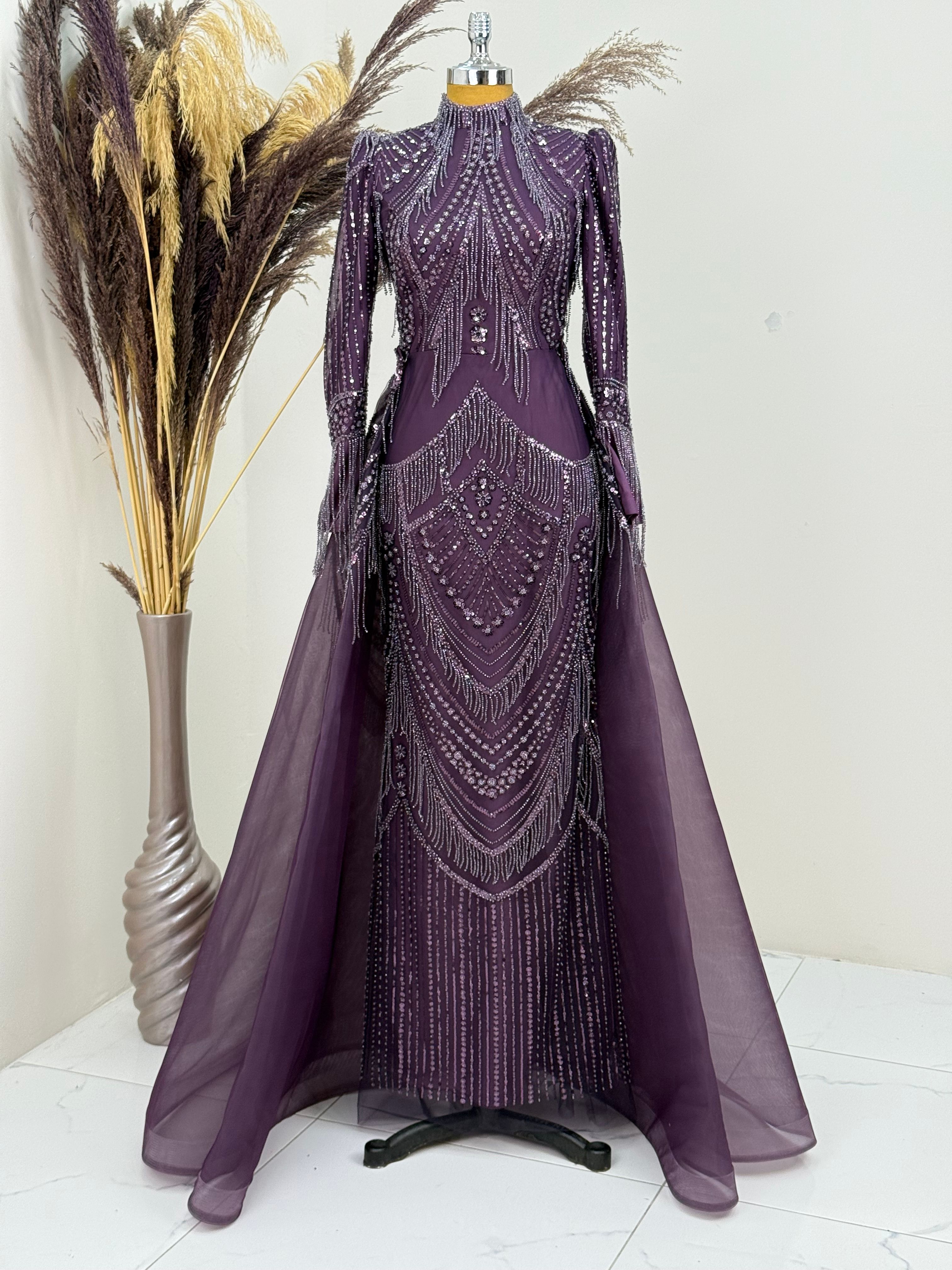Olivia Evening Dress - Mürdüm