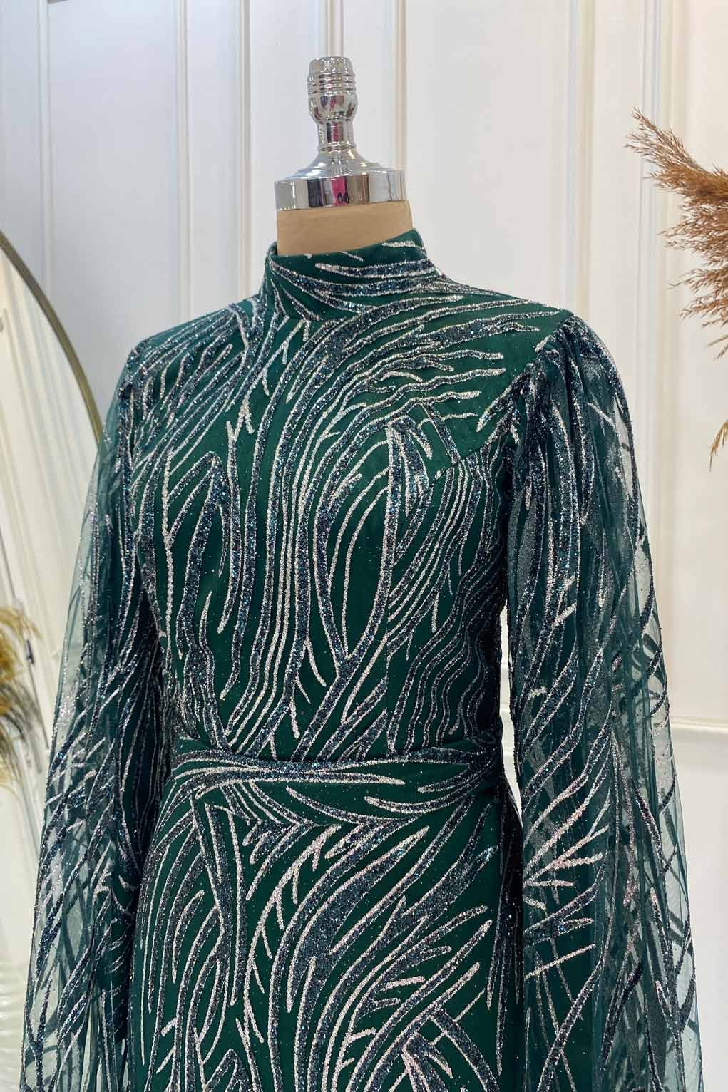 Buse Evening Dress Emerald