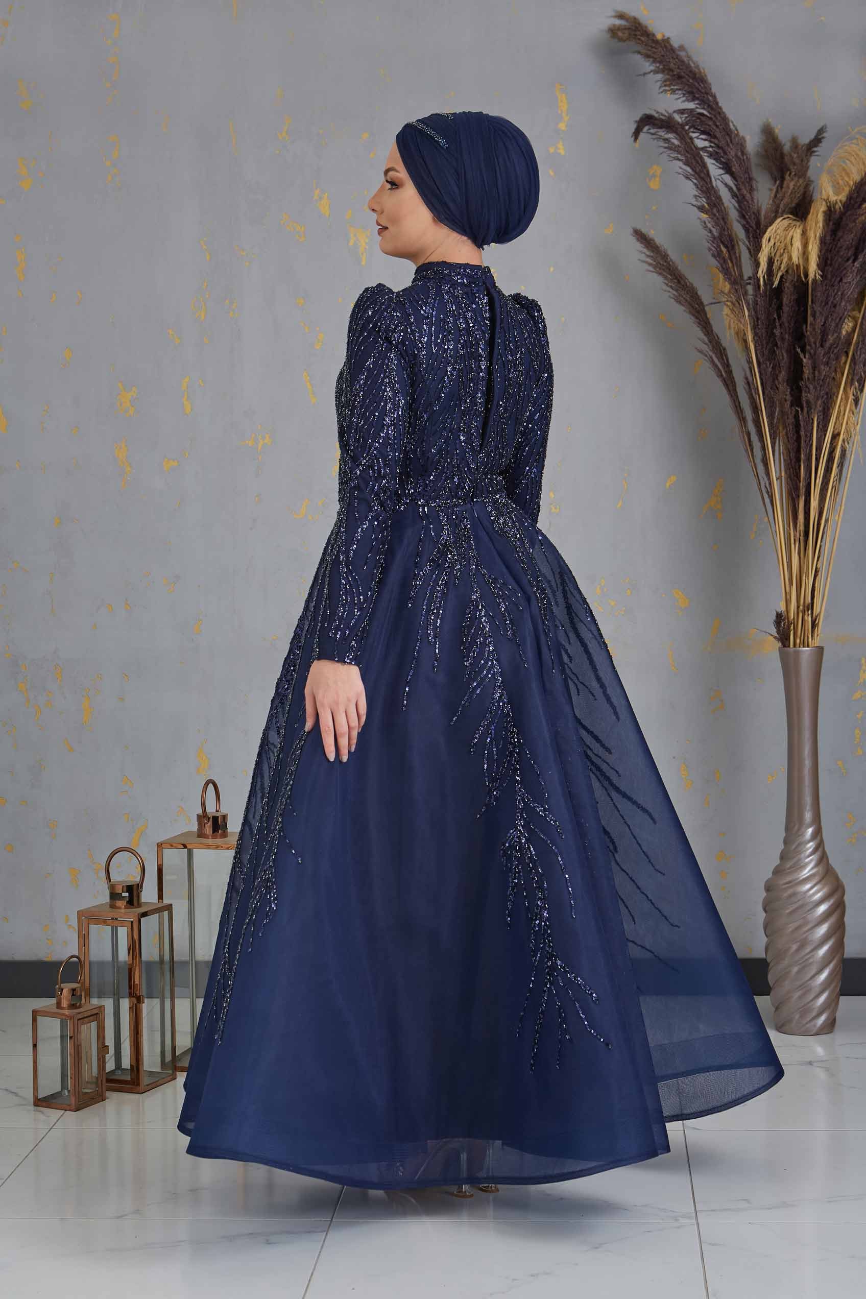 PRINCESS EVENING DRESS NAVY BLUE