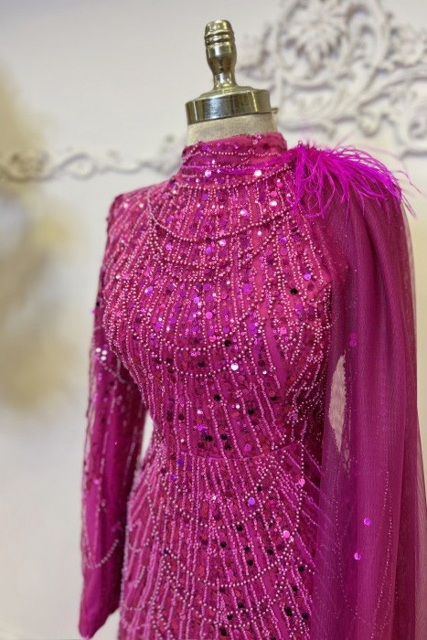 Ahu Evening Dress Fuchsia