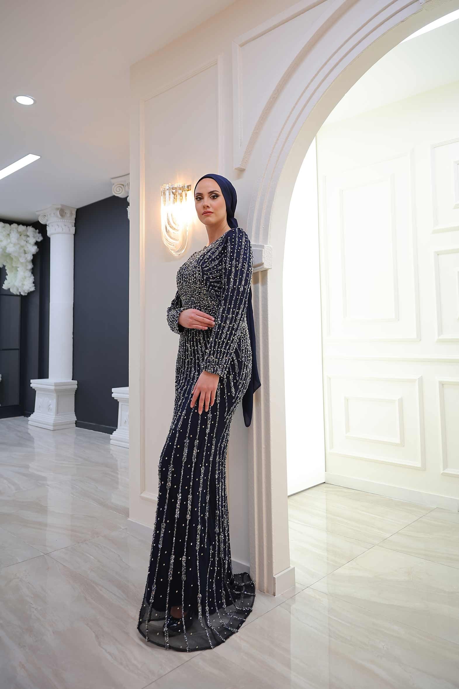 Elegant Abiye Lacivert