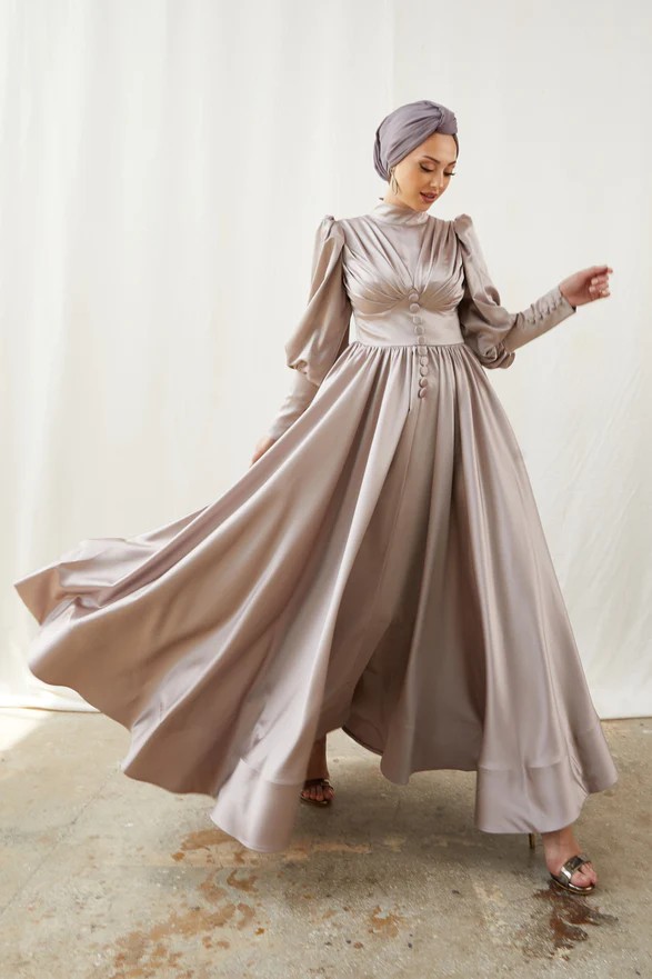 Alara Mink Hijab Evening Dress