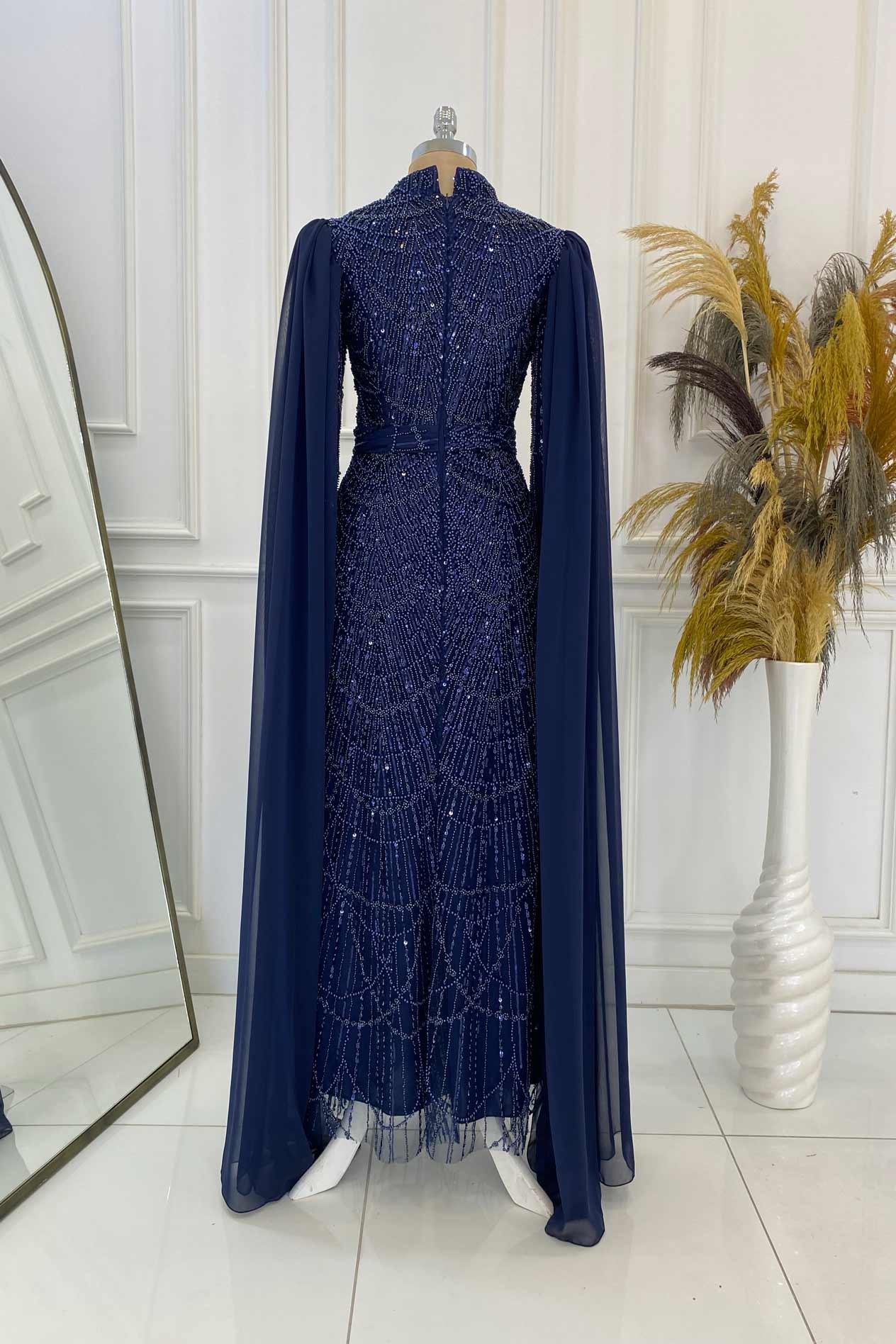 Devin Evening Dress Navy Blue