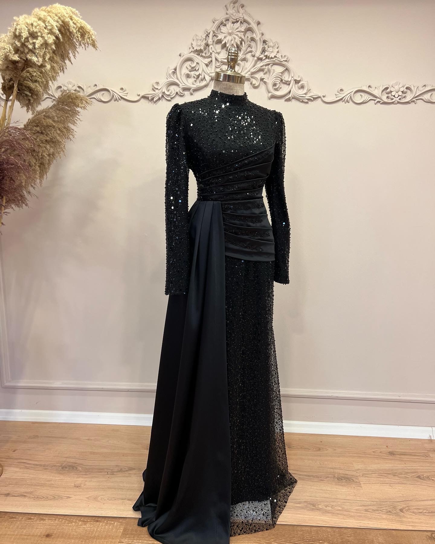 Drape Abiye Siyah