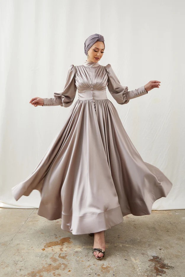 Alara Mink Hijab Evening Dress