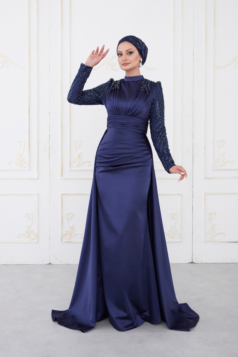Adel Evening Dress Navy Blue