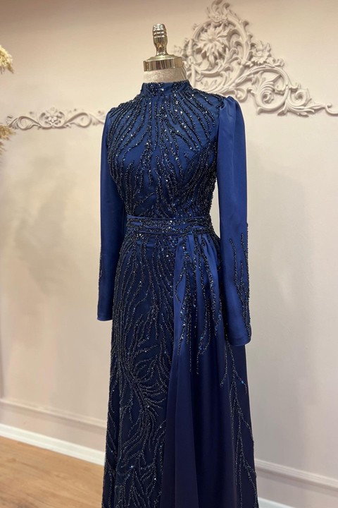 Zuhre Evening Dress Navy Blue