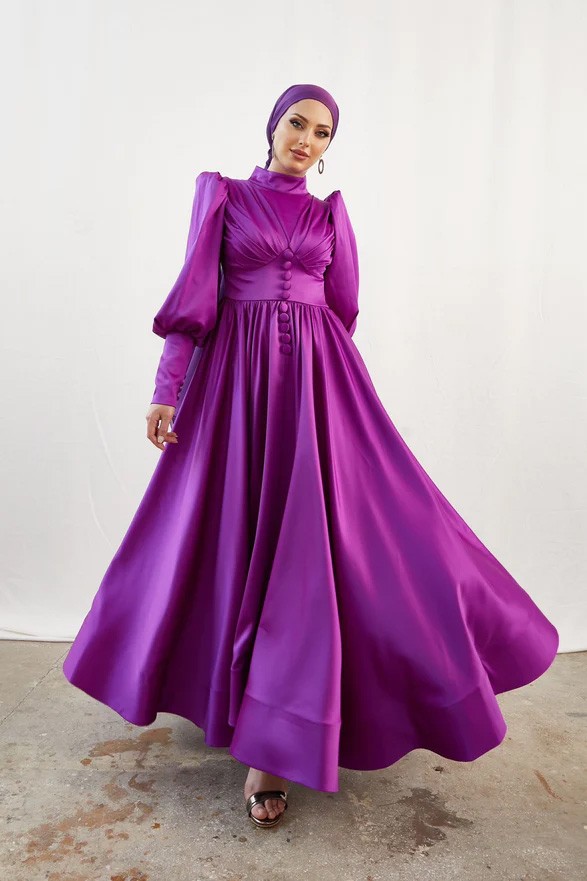 Alara Modest Evening Dress Fuchsia
