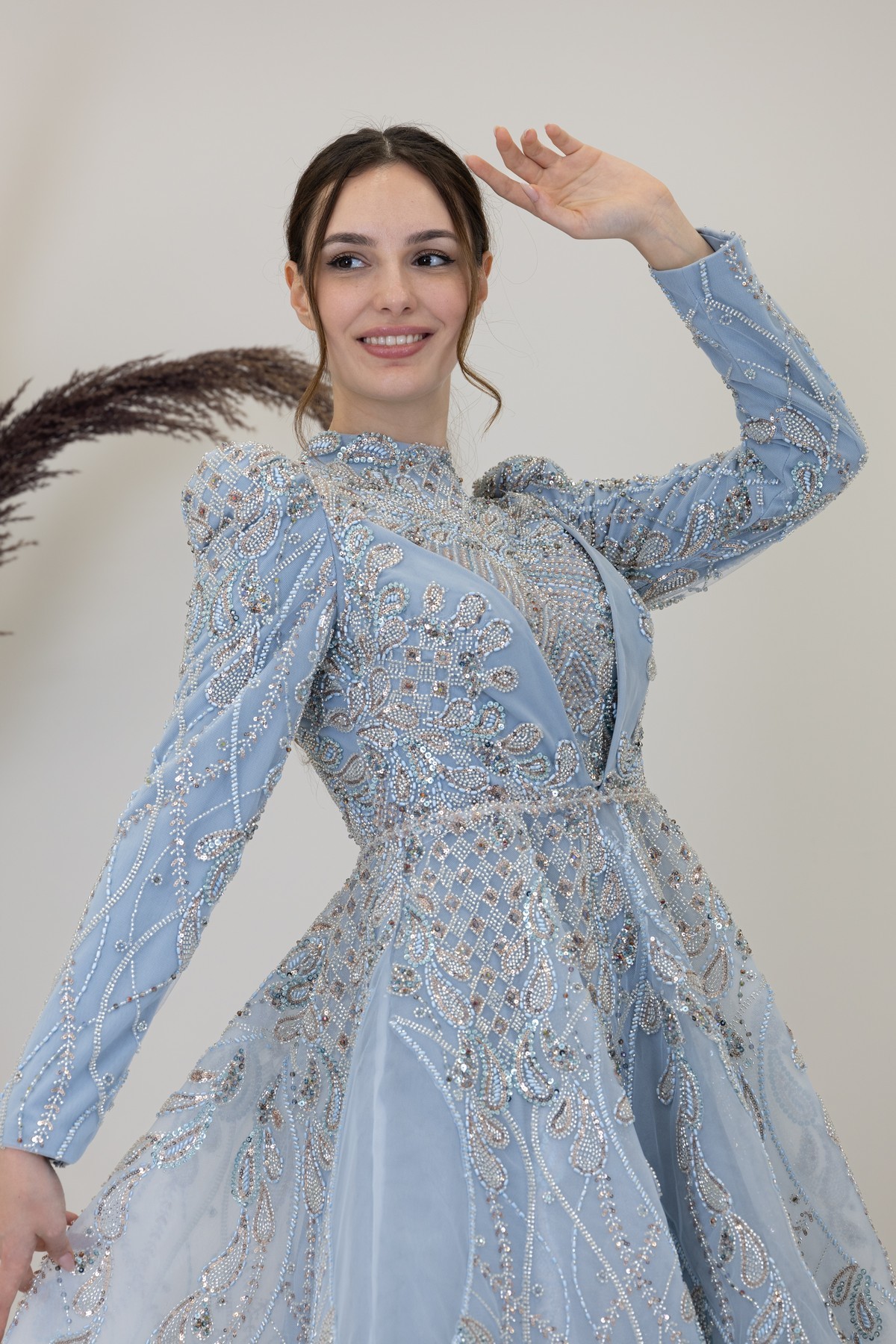 Yaprak Evening Dress - BLUE